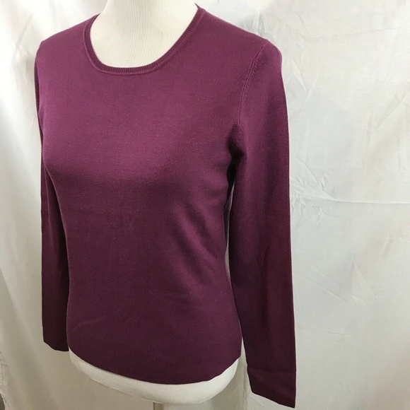 Bets by Canvasback purple long sleeve crew neck sw - Picture 2 of 4